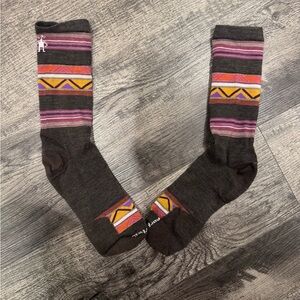 Smartwool Women’s Socks - Brown with Multicolor Geometric Pattern